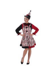 CLOWN STRIPED JUMPSUIT DRESS WOMAN 2 PIECES S