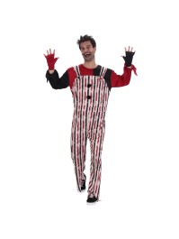 CLOWN SALOPETTE RAYEE HOMME 2 PIECES XL