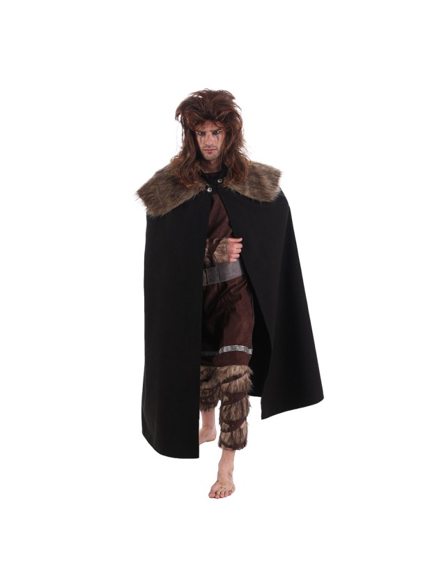 DELUXE FUR VIKING BLACK CAPE 