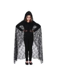 DELUXE BLACK LACE CHILD CAPE 120CM