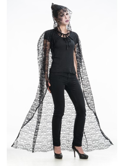 SKULL LACE CAPE 145CM 