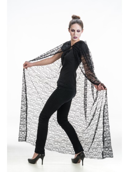 SKULL LACE CAPE 145CM 