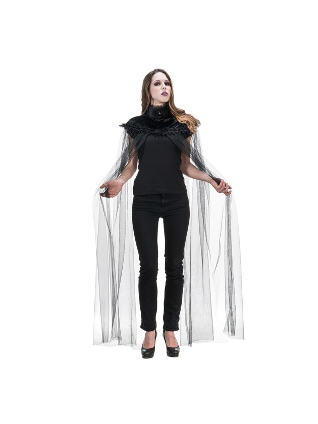 CAPE COL VELOURS AVEC TULLE EXTRA LONG AMOVIBLE  TU - 160CM
