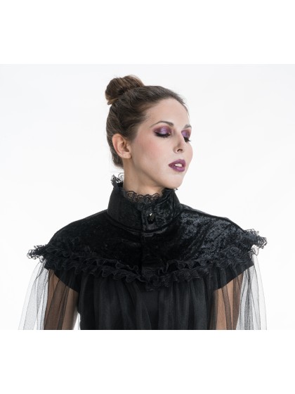 CAPE COL VELOURS AVEC TULLE EXTRA LONG AMOVIBLE  TU - 160CM