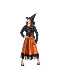 ORANGE LUCINDA WITCH WITH HAT 116CM