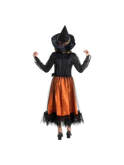 HEXE LUCINDA ORENGEL PAILLETTEN MIT HUT 2 TEILE 116CM