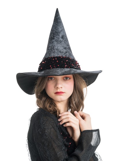 BURGUNDY LUCINDA WITCH WITH HAT 128CM