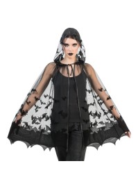 UMHANG KAPUZE FLEDERMAUS SCHWARZ Einheitsgröße - 78CM