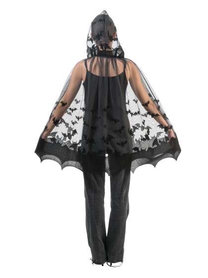 UMHANG KAPUZE FLEDERMAUS SCHWARZ Einheitsgröße - 78CM