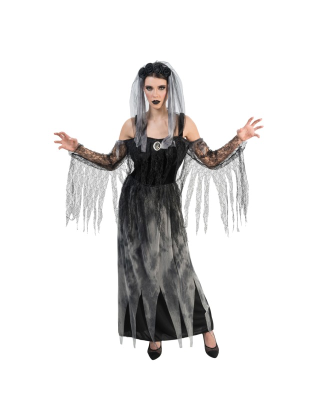 ROBE MARIEE GOTICA VELOURS ET LAMBEAUX DENTELLE 2 PIECES S