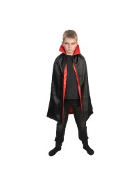 UMHANG WENDBAR SATIN ROT UND SCHWARZ KIND Einheitsgröße - 75CM