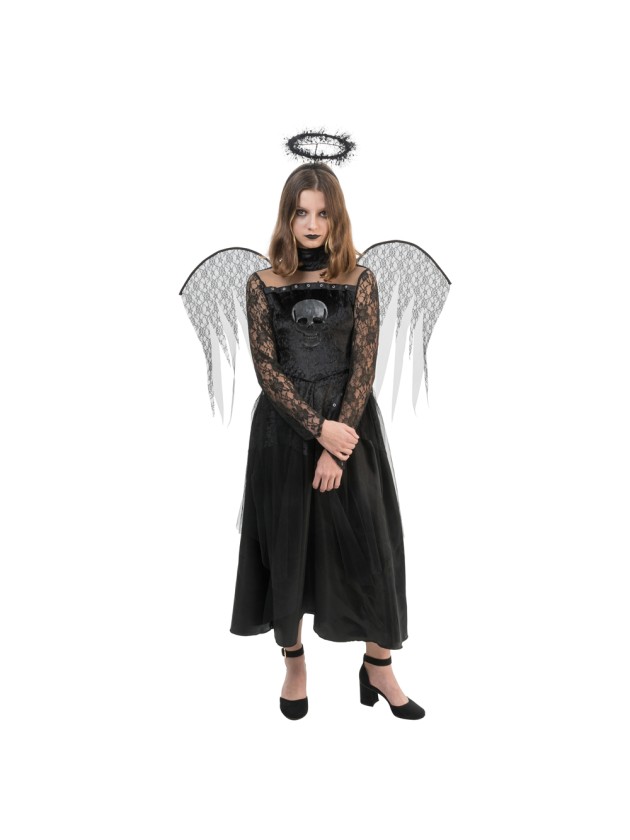 AZAELA ROBE DENTELLE NOIRE AVEC AILES 3 PIECES 140CM