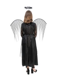 AZAELA BLACK DRESS WITH LACE WINGS 3 PIECES 152CM