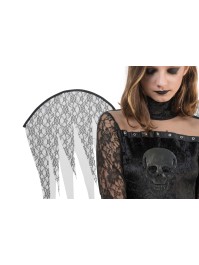 AZAELA BLACK DRESS WITH LACE WINGS 3 PIECES 152CM