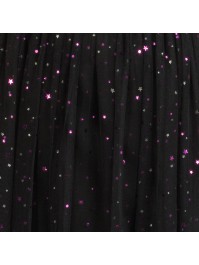 JUPE LONGUE TULLE NOIR SEQUINS VIOLETS S-M