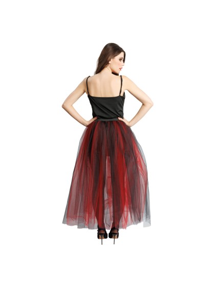 JUPE LONGUE TULLE NOIR ET ROUGE L-XL