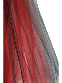 ROCK LANG TÜLL SCHWARZ UND ROT S-M