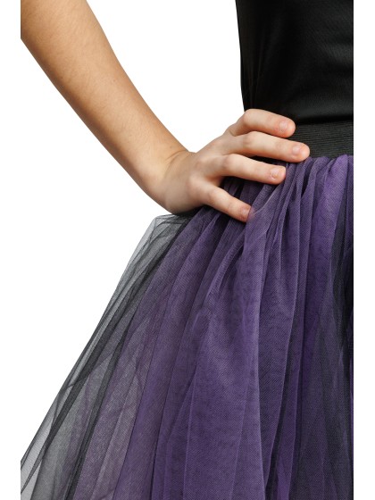 JUPE LONGUE TULLE NOIR ET VIOLET L-XL