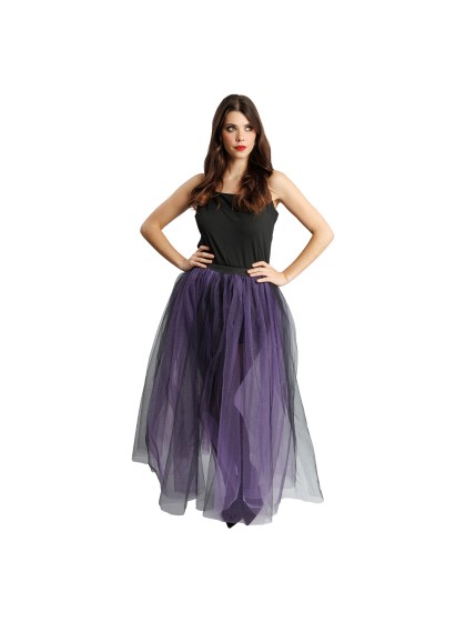JUPE LONGUE TULLE NOIR ET VIOLET S-M