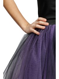JUPE LONGUE TULLE NOIR ET VIOLET S-M