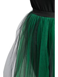 BLACK AND GREEN LONG TULLE SKIRT L-XL