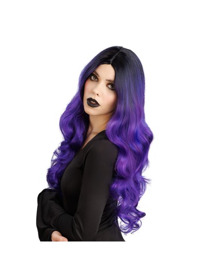 PERRUQUE DE SORCIERE GLAMOUR CHEVEUX VIOLET OMBRE 65CM