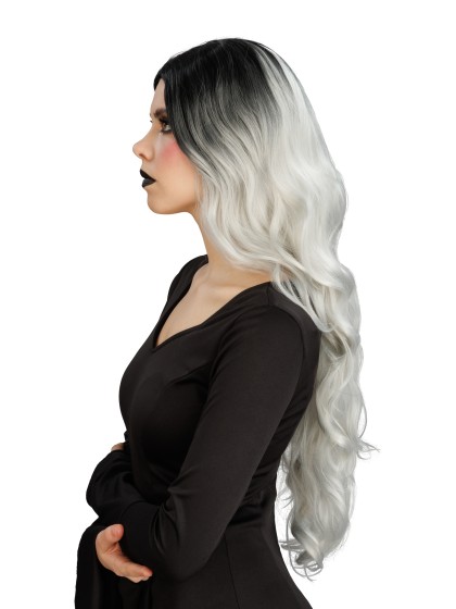 OMBRE GREY HAIR GLAMOUR WITCH WIG 65CM