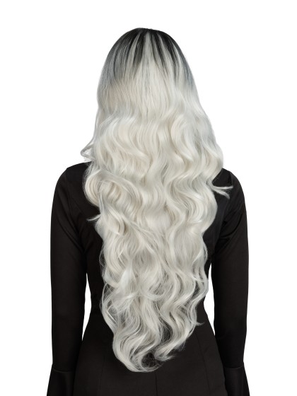 PERÜCKE AUS HEXE GLAMOUR HAAR GRAU OMBRE 65CM