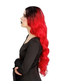 OMBRE RED HAIR GLAMOUR WITCH WIG 65CM