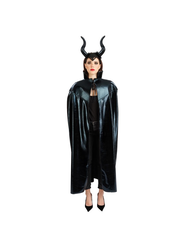MALEFIC QUEEN SET - 2 PCS CAPE AND HEADBAND ONE SIZE - CAPE 140CM HEADBAND: 30CM X 4CM X 29CM