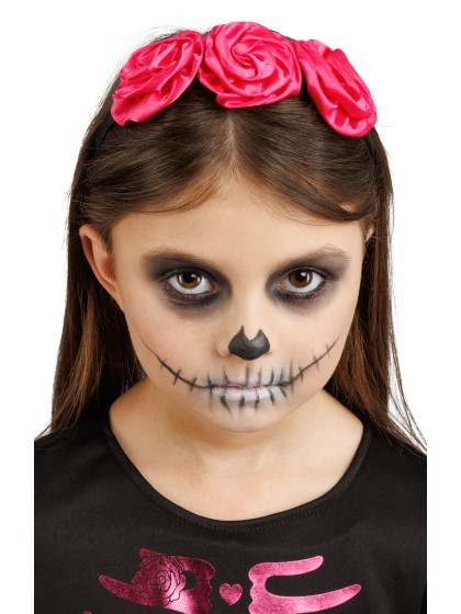 ROSALEEN PINK SKELETON DRESS AND HEADBAND 2 PIECES 128CM