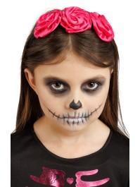 ROSALEEN PINK SKELETON DRESS AND HEADBAND 2 PIECES 128CM