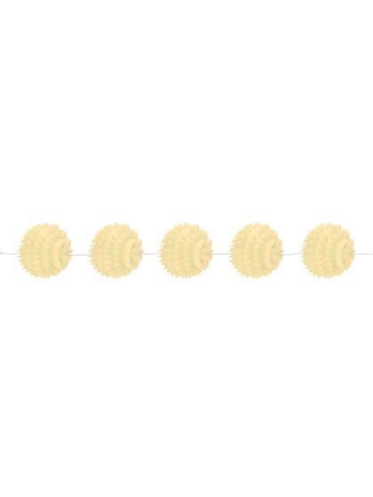 GARLAND 5 SPIKY BALLS IVORY  DIA 10CM /150CM