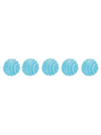 GARLAND 5 SPIKY BALLS LIGHT BLUE  DIA 10CM /150CM
