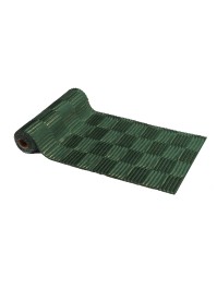 CHEMIN DE TABLE VELOURS PLISSE VERT DORE 28CM X 3M