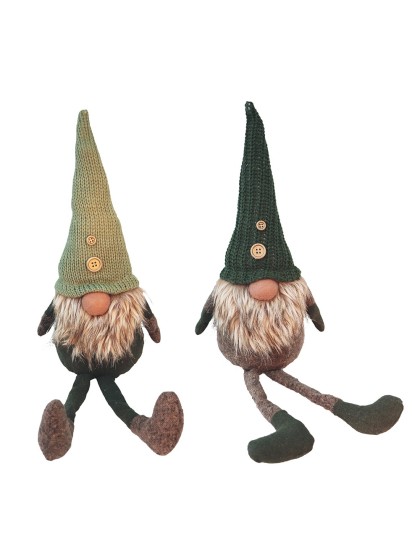 GNOME VERT A POSER  - 2 ASS 13CM X 11CM X 48CM