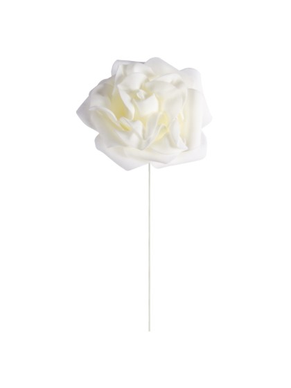 SET OF 4 IVORY ROSES ON STEM  DIA 8CM
